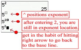 where is the caret symbol on a graphing calculator