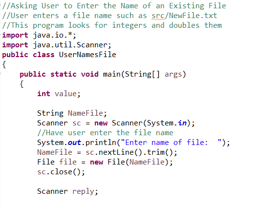 User Naming a File - JavaBitsNotebook.com